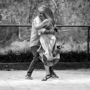 ritratto BN ballo tango coppia